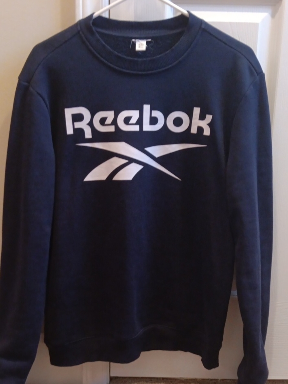 Reebok Navy Sweatshirt with White Logo Graphic